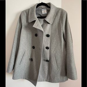 Old Navy Heather Grey Wool Blend Peacoat